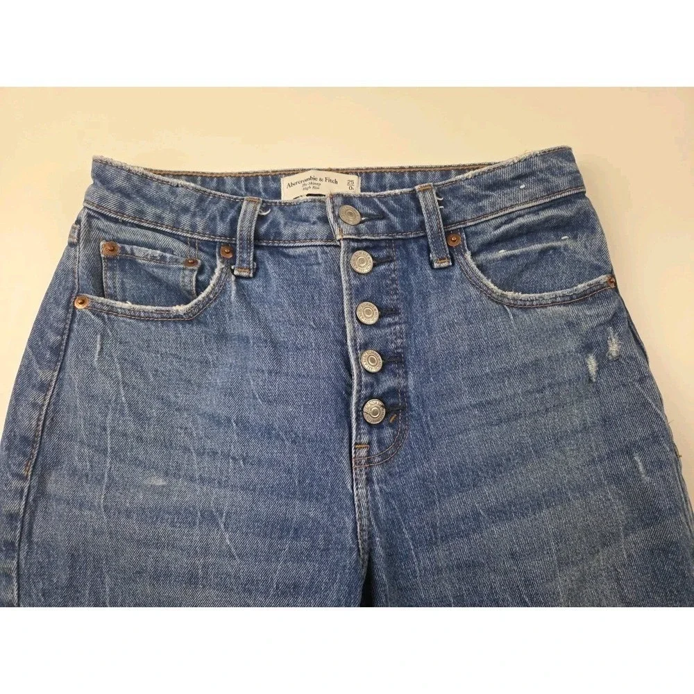 Abercrombie Skinny High‎ Rise Curve Love Jeans 25/0R – Distressed Denim